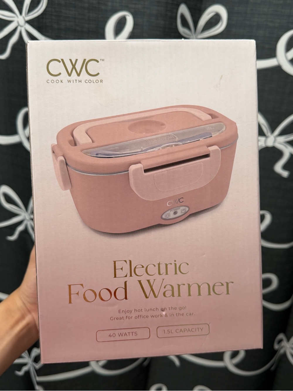 CWC Pink Electric Food Warmer - Portable Lunch Heater
